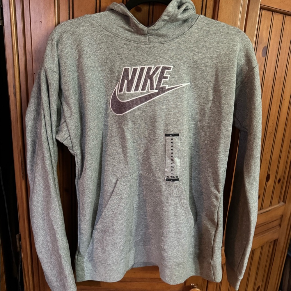 Nike Girl's Gray and Purple Pullover Hoodie